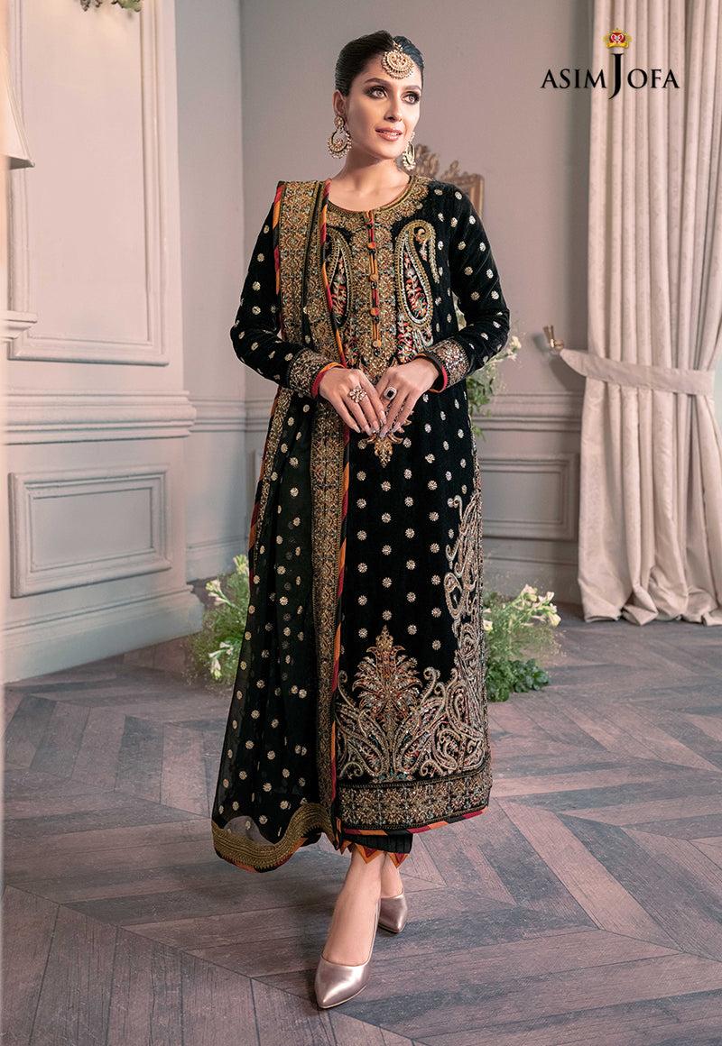 Georgette embroidered party wear-black