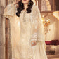 Off white Georgette embroidered party wear