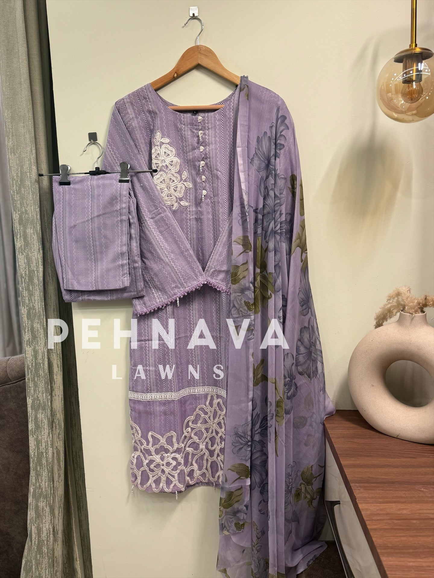 Paki printed suit with beautiful patches-439