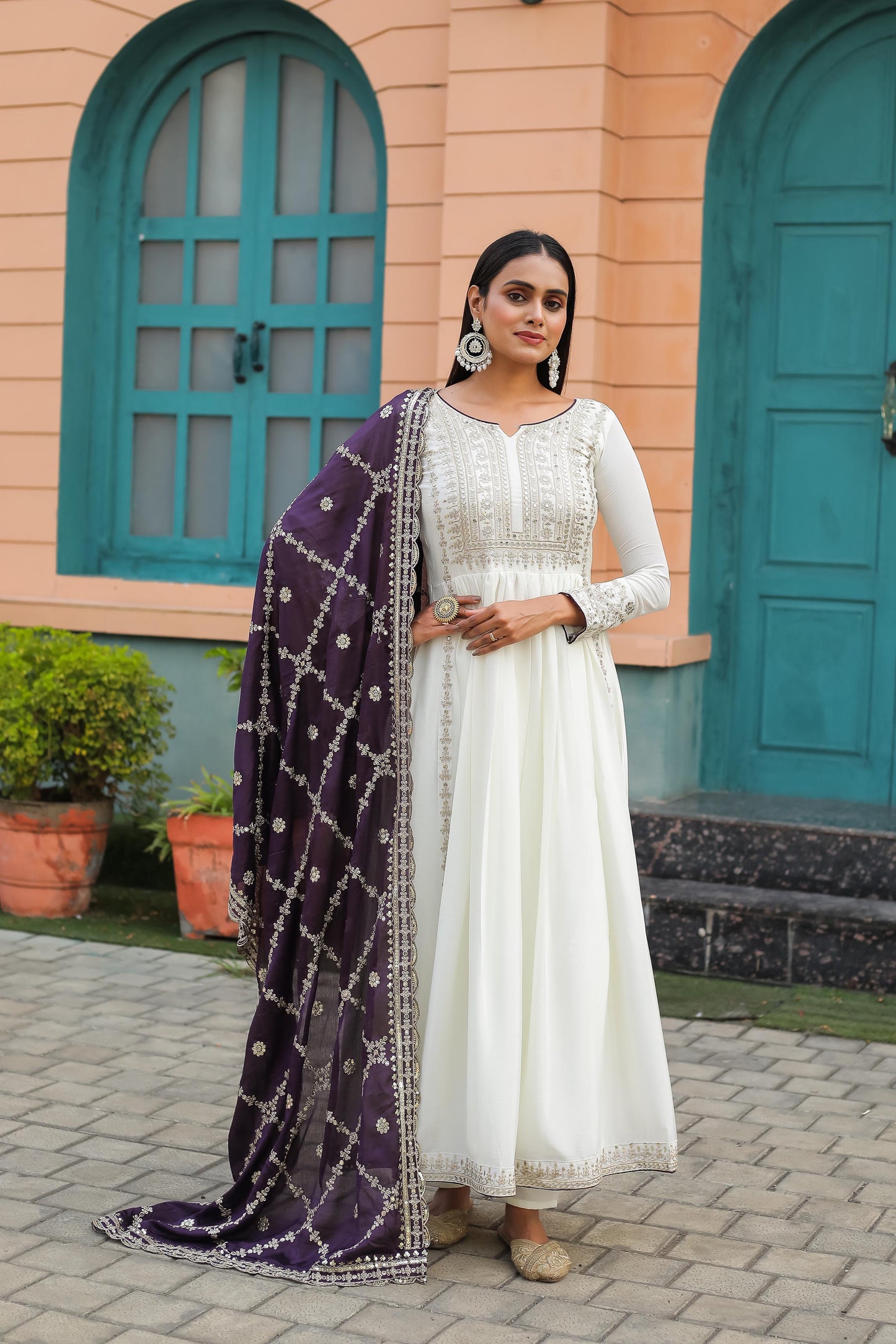 Georgette anarkali gown-with color options