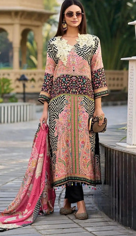 Digital Printed Muslin Suit-114