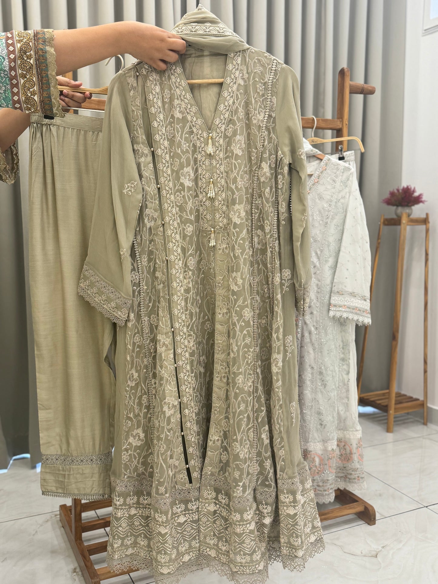 Pakistani pure chiffon Anarkali-aghanoor