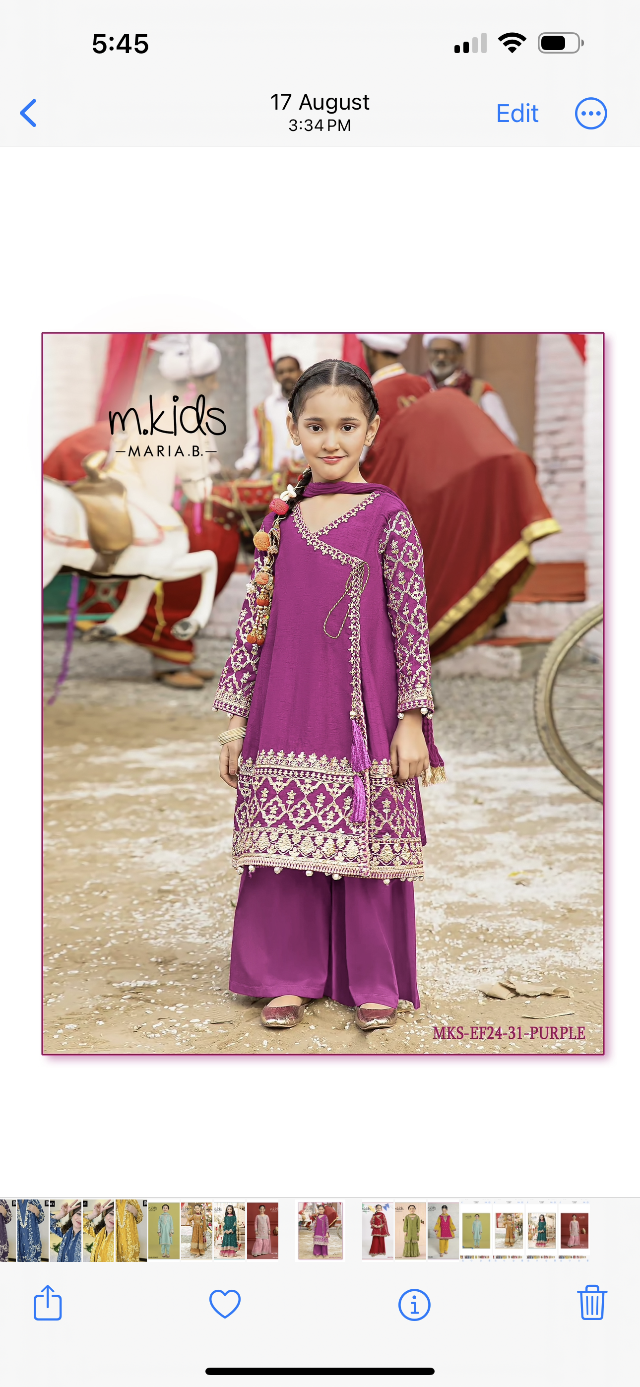 Kids party wear -ready to wear MKS-EF24-31-PURPLE