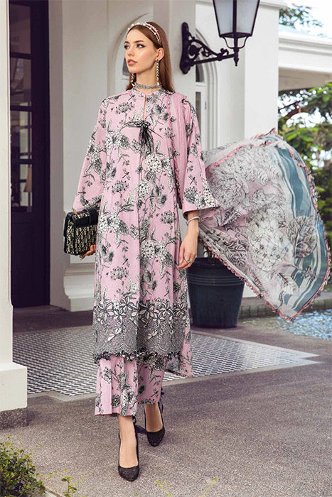 Printed casual suit with chiffon dupatta-1006