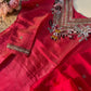 Tissue ready to wear suit with scalloped soft organza dupatta