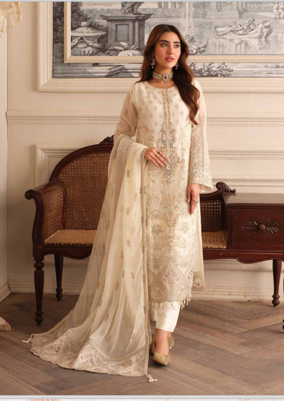 Pure chiffon semi stitched suit-design 5