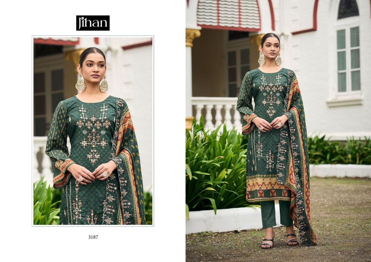 Embroidered suit with embroidered dupatta-3187