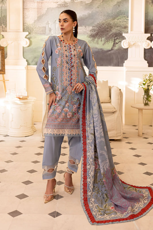 Embroidered lawn with lawn dupatta-10