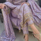 Lavender Embroidered georgette suit with mirror embroidery and moti latkan