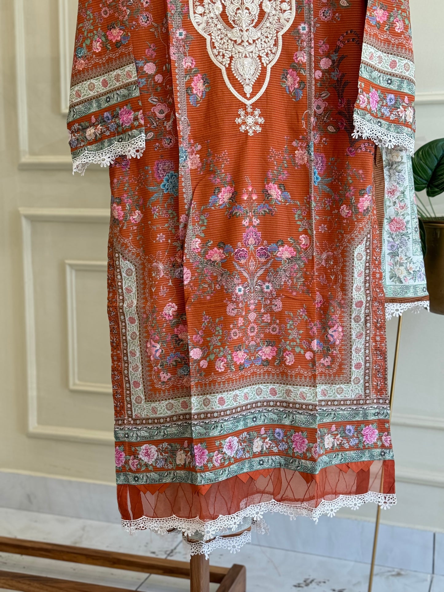 Khaadi Royal Embroidered Lawn Suit – 3-Piece Heritage Collection