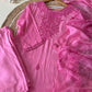 Pure viscose organza with Chikankari embroidery-pink