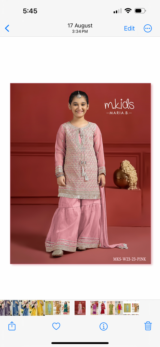 Kids party wear -ready to wear MKS-W23-23-PINK