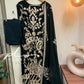 Embroidered georgette suit with moti latkan