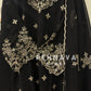 Premium designer ready to wear 3 peice embroidered suit-black