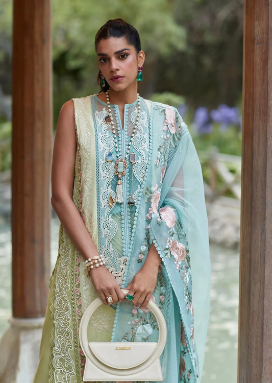 Embroidered suit with embroidered dupatta-1420