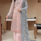 Organza embroidered suit with organza dupatta-12077