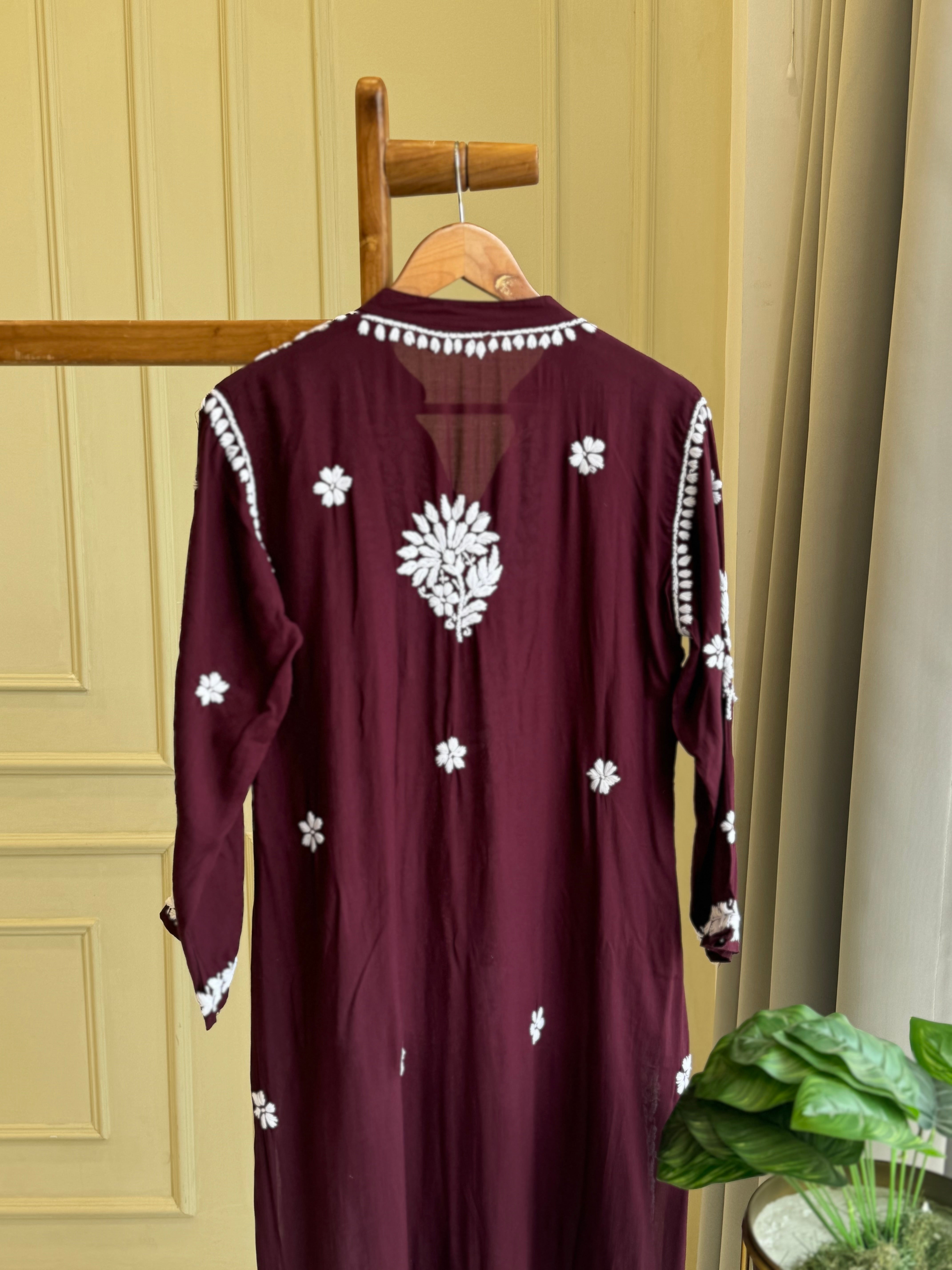 Authentic chikankaari embroidered suit-vine