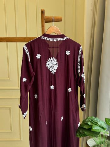 Authentic chikankaari embroidered suit-vine