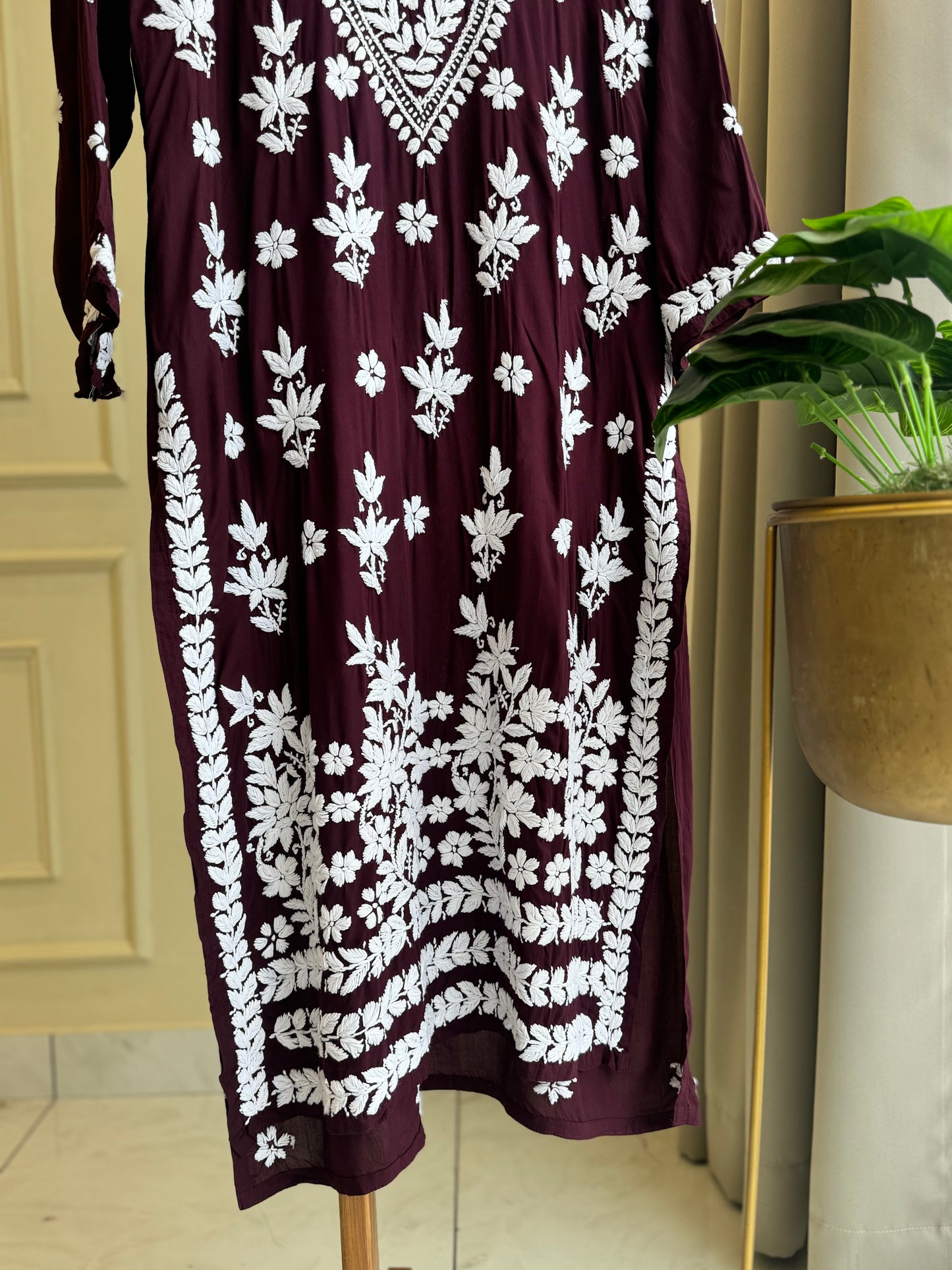 Authentic chikankaari embroidered suit-vine