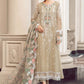 Pastel skin color semi stitchrd suit with pearls loaded-358