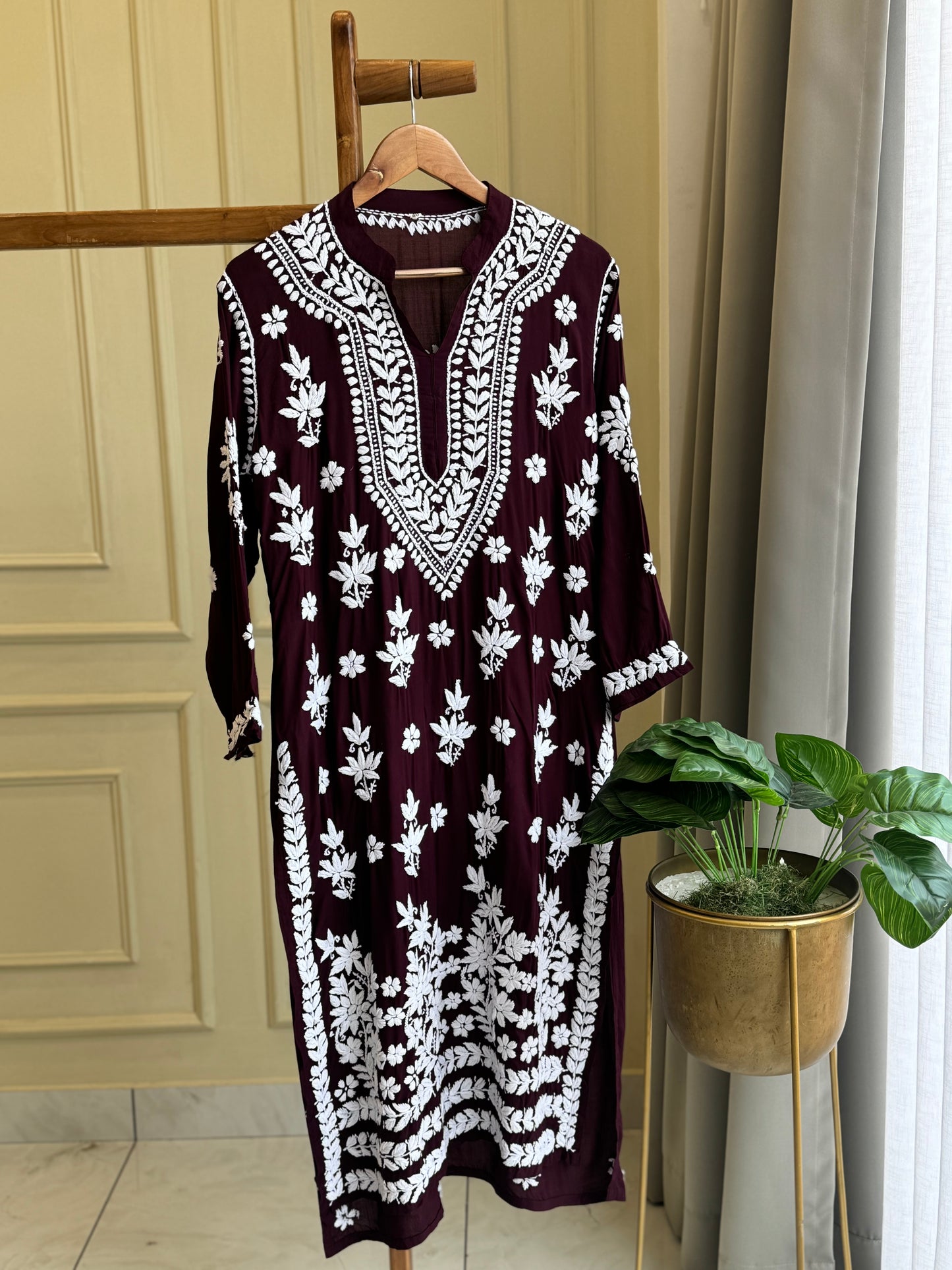 Authentic chikankaari embroidered suit-vine