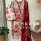 Printed casual suit with chiffon dupatta-3414