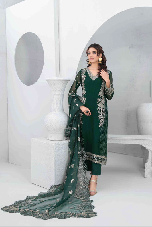 premium Unstitched Chiffon Suit-5104