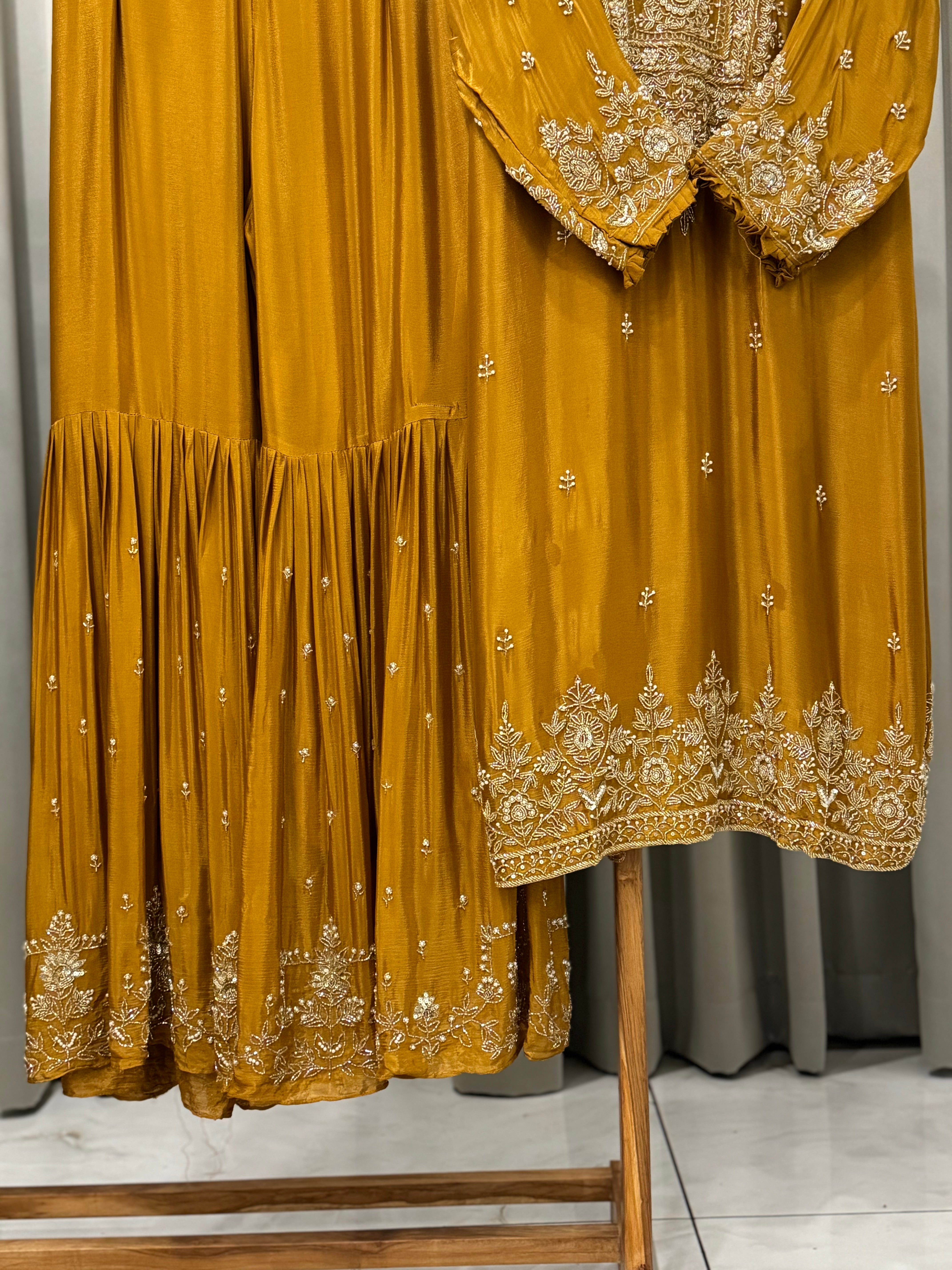 Heavily Handworked Sharara with Pure Chiffon Dupata