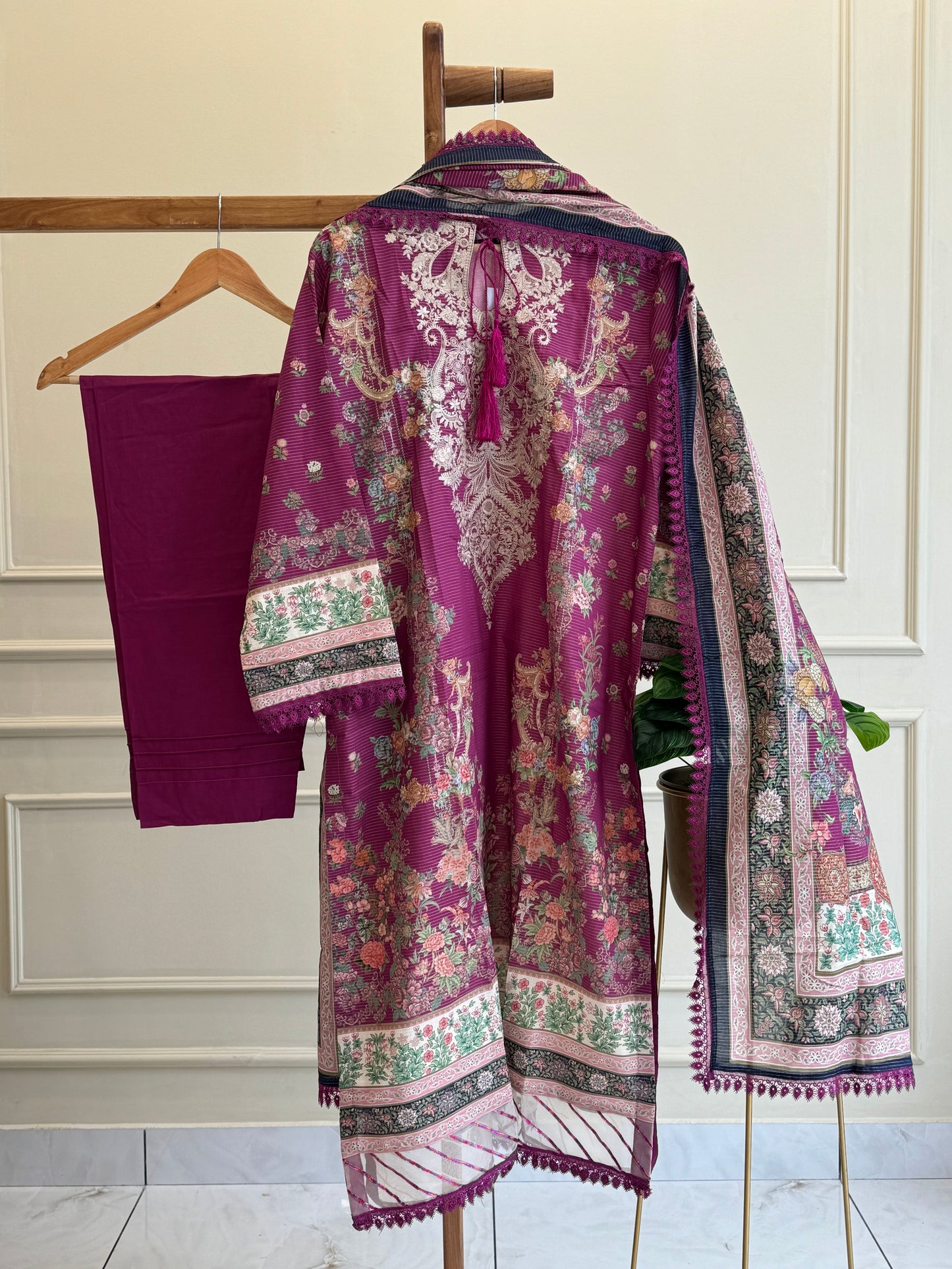 Khaadi Heritage Embroidered Lawn Suit – 3-Piece Premium Collection pink