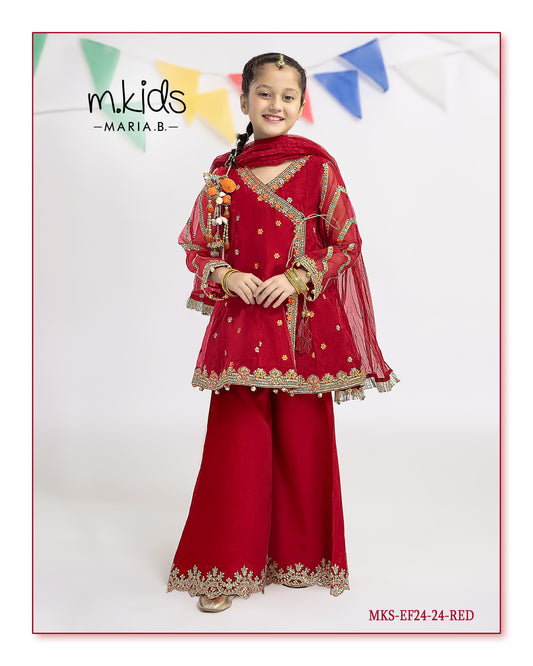 Kids party wear -ready to wear MKS-EF24-24-RED