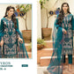 Embroidered cotton suit with chiffon dupatta - 3432