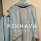 Pastel blue Georgette embroidered party wear