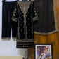 Embroidered velvette suit (black)-1151