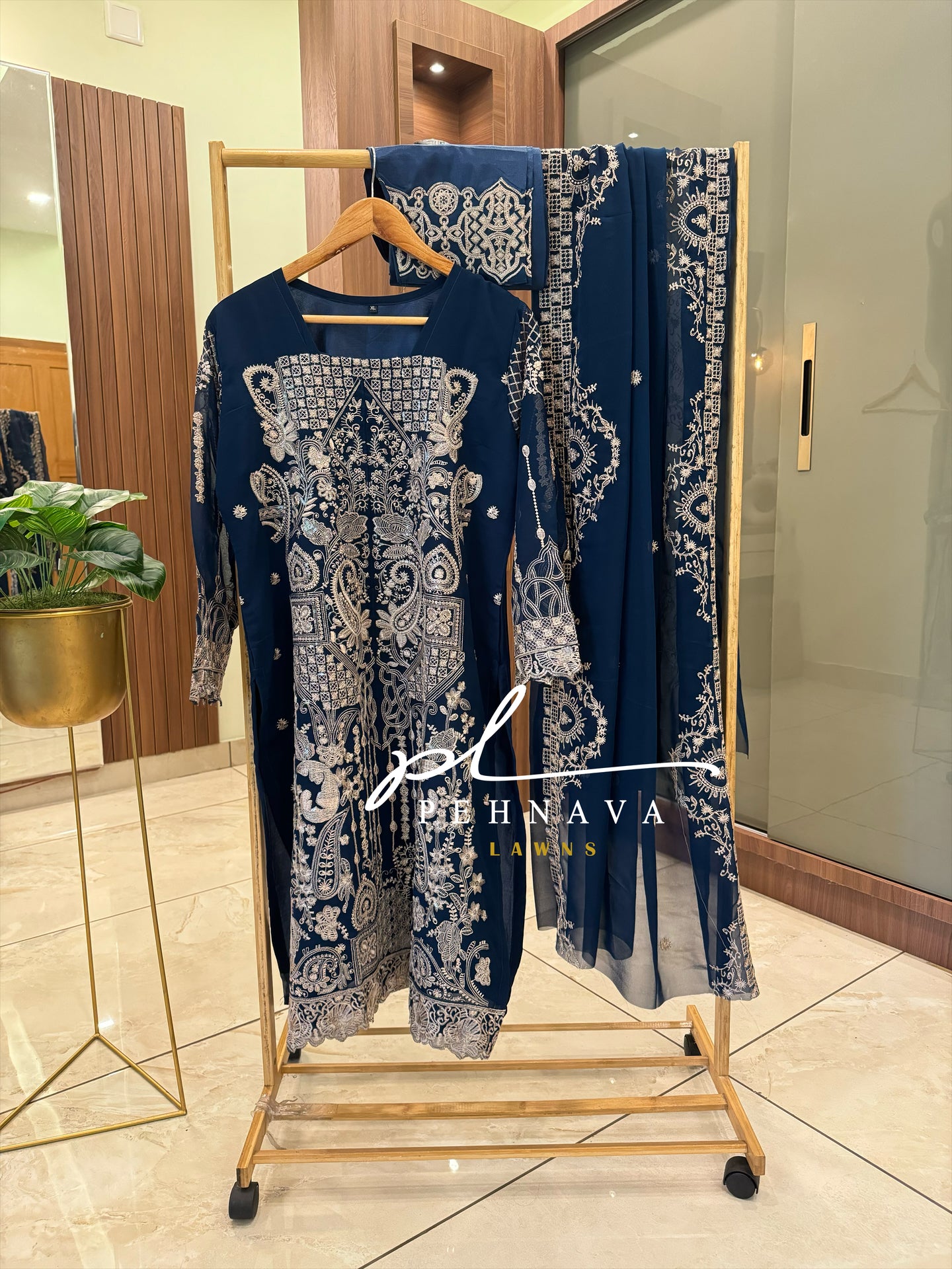 Georgette embroidered party wear -RM