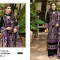 Embroidered cotton suit with chiffon dupatta - 3434