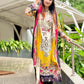 Printed yellow casual suit with chiffon dupatta - ayzel