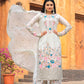 Chinnon embroidered ready to wear suit with wide palazzos-3 color options