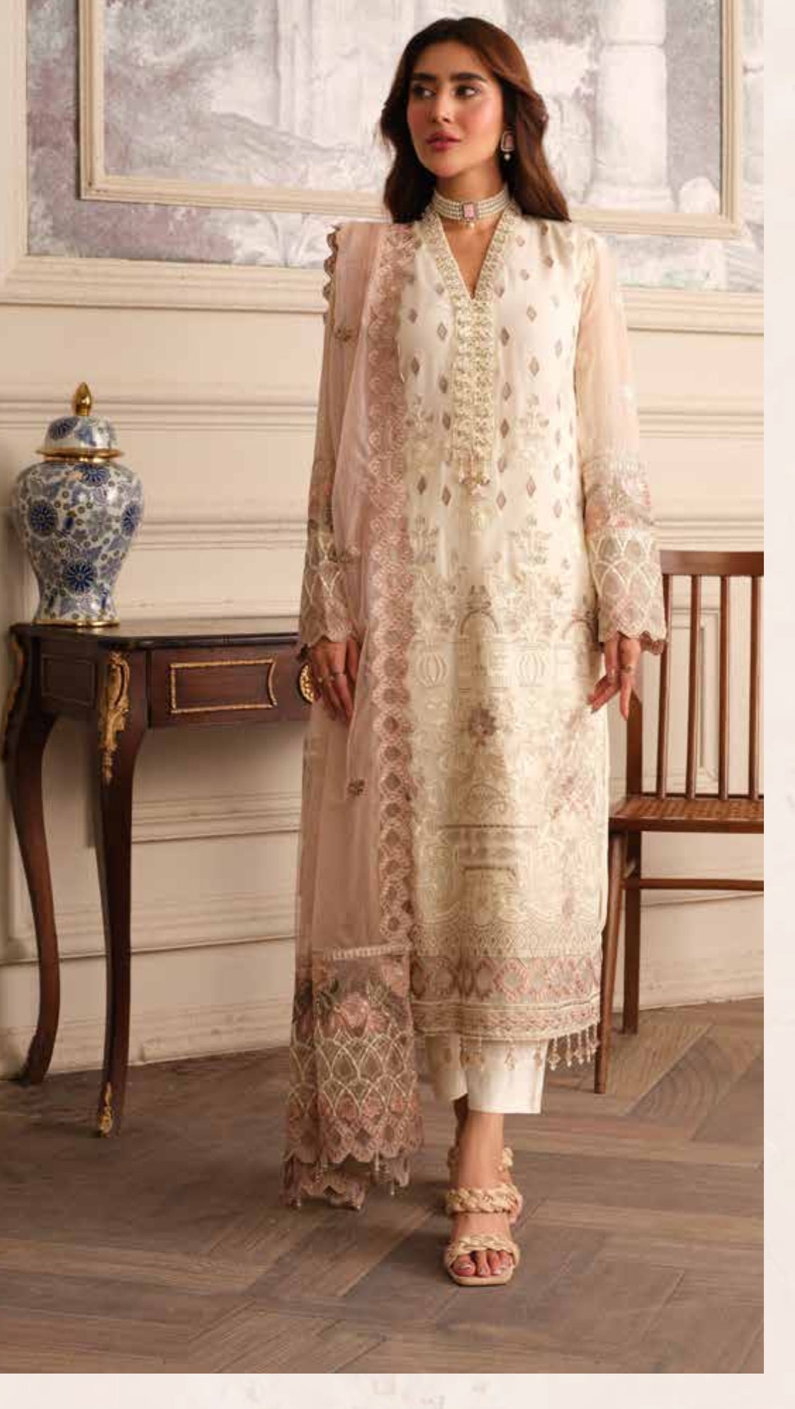 Pure chiffon semi stitched suit-design 3