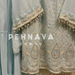 Pastel blue Georgette embroidered party wear