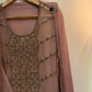 Premium chiffon handwork semi-stitched suit-mauve