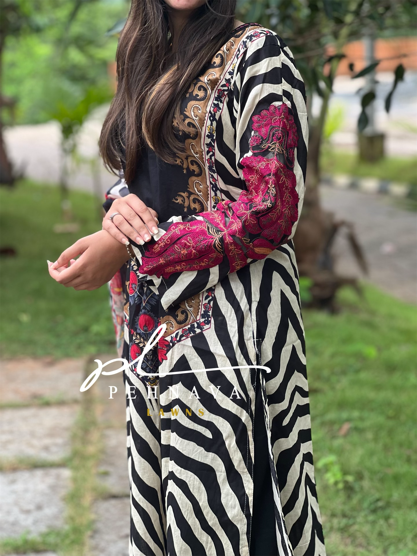 Printed casual suit-3319