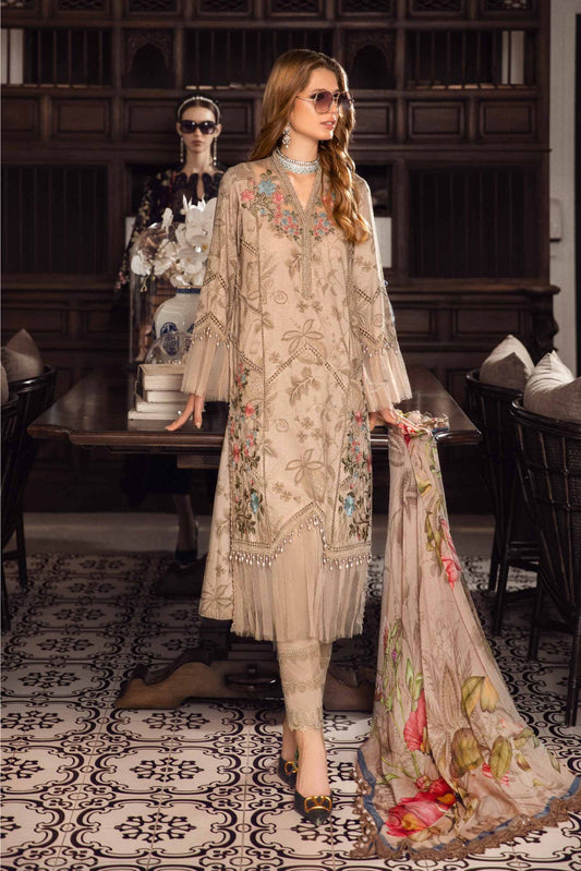 Printed casual suit with chiffon dupatta-1002