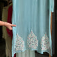 Premium chiffon handwork semi-stitched suit-blue