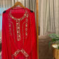 Premium Chiffon handwork suit with  bottom and chiffon scalloped dupatta-m139