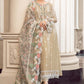 Pastel skin color semi stitchrd suit with pearls loaded-358