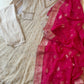 Silk anarkali suit with banarsi woven dupatta-4329