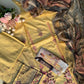 Pure lawn suit with full size chiffon dupatta-yellow