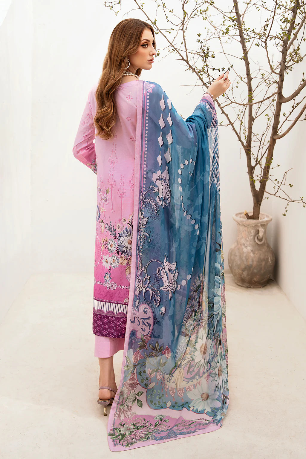 Lawn embroidered suit-G-212