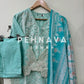 Cutwork embroidered suit with cotton dupatta-3