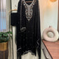 Premium Chiffon handwork semi-stitched suit-Black